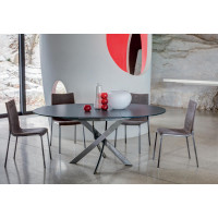 Ausziehbarer Tisch aus lackiertem Stahl von Bontempi Casa Barone.