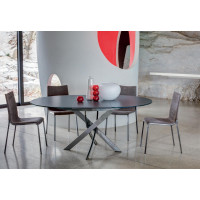 Table extensible en acier laqué Bontempi Casa Barone