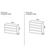 Commode 3 ou 4 tiroirs push-pull Colombini Casa Filo
