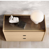 Commode 3 tiroirs avec dessus en verre Diana Imab Group