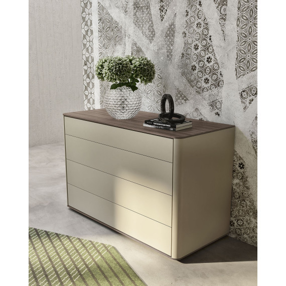 Wooden chest of drawers with 4 drawers S75 Fiancotondo frame.