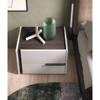 Bedside table with 2 drawers and side handle Frame Spar