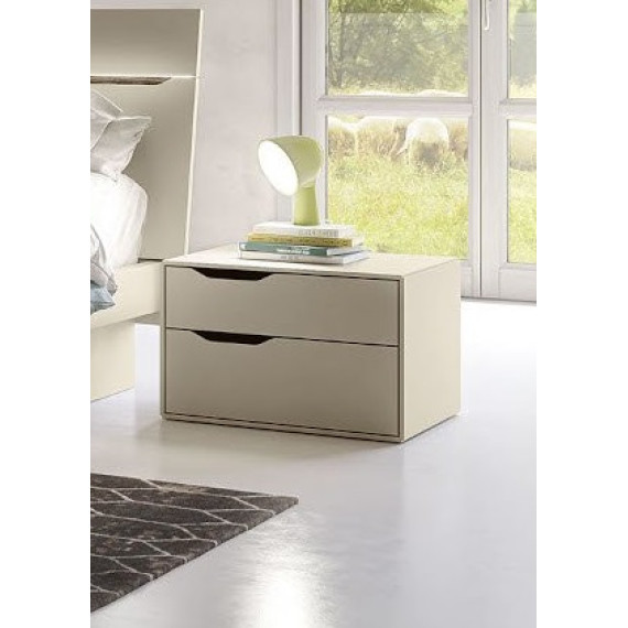 Bedside table with 2 drawers and groove handle S75 Time 1