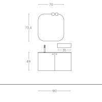 Zusammensetzung der gebogenen Badewanne Home plus 03 ArBi Badezimmer