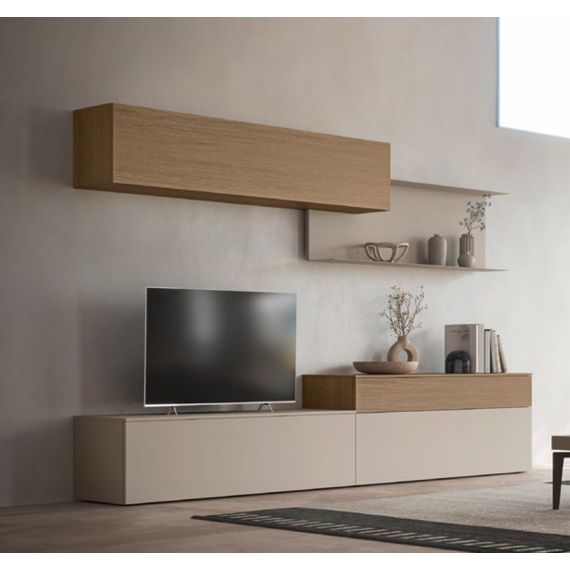 Living room composition with floor bases and wall-mounted cabinets - SKT12 Tomasella