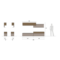 Living room composition with floor bases and wall-mounted cabinets - SKT12 Tomasella