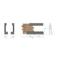 Living room composition with wood paneling - SKT31 Tomasella