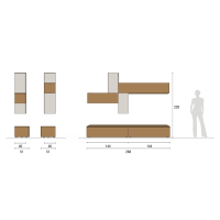 Composition moderne pour salon avec bases et éléments muraux - SKT20 Tomasella