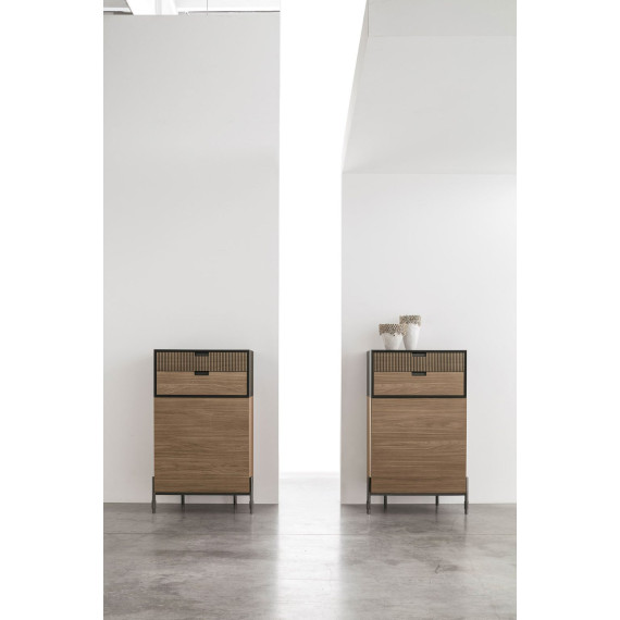 Media cabinet with metal base Time C by Tomasella