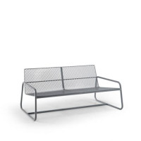 Outdoor two-seater Lolita sofa in modern metal design by Meme Design.