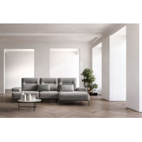 Sofa with sliding backrest system and high feet Boss by Samoa
