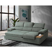 Pull-out sofa with peninsula pouf with Giulia Special Biel tray