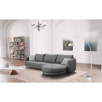 Fixed sofa or with chaise lounge in Brera Cubo Rosso fabric.