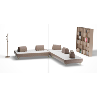 Modular sofa with movable backrests Ermes Cubo Red