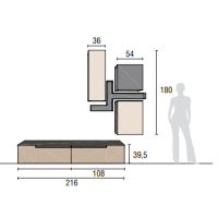 Elegant equipped wall unit Tomasella Tom 7