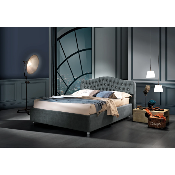 Double storage bed with shaped headboard - Bernini Artigiana Letti