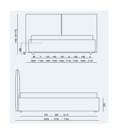 Upholstered double bed Bridge Noctis