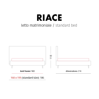 Lit double rembourré avec rangement - Riace Artigiana Letti