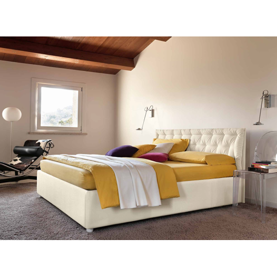 Upholstered double bed with quilted cushion Smart Noctis