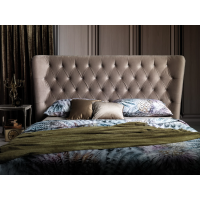 Upholstered double bed with capitonné headboard - Victoria Artigiana Letti