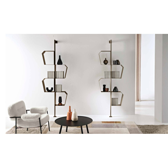 Bookshelf with ceiling or wall-mounted uprights Gautier Capodarte