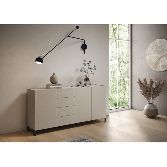 Sideboard 3 doors 4 drawers Solaria cashmere