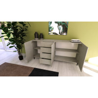 Sideboard 3 doors 4 drawers Solaria cashmere