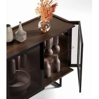 Concreta Sideboard by Imab Group with 3 smoked glass doors