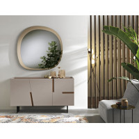 Sideboard Girona with 3 doors featuring inserts in mirror, teak, or marble effect Capodarte