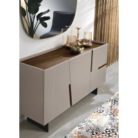 Sideboard Girona with 3 doors featuring inserts in mirror, teak, or marble effect Capodarte