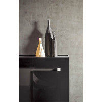 Logos Pianca sideboard with hinged doors and metallic decoration.