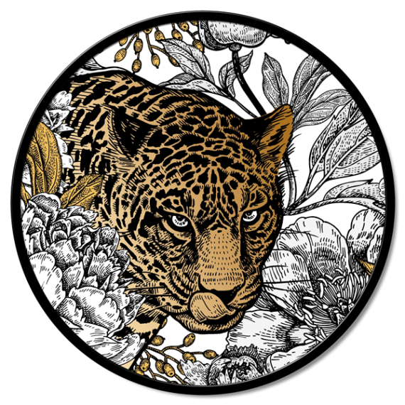 Panel cuadrado redondo Leopardo Pintdecor