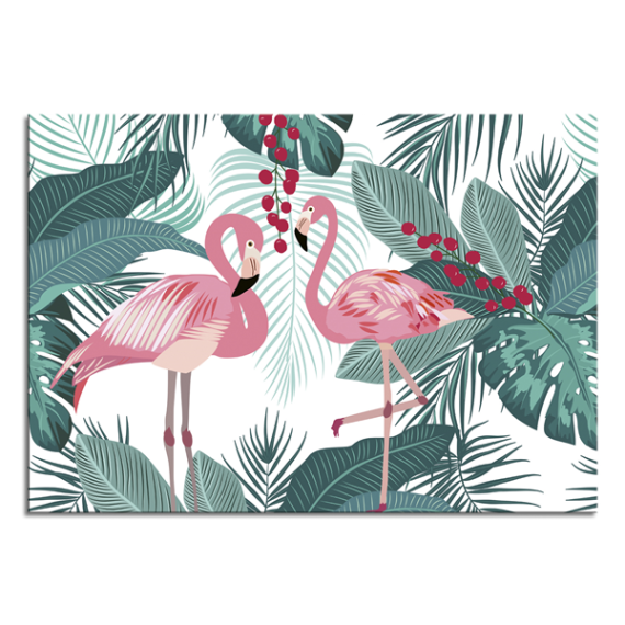 Modern print panel with two flamingos by Pintdecor.