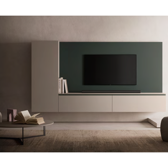 Suspended wall unit complete with TV panel - SKT6 Tomasella