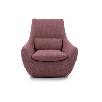 Padded armchair with swivel base Ula Ego Italiano