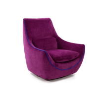 Padded armchair with swivel base Ula Ego Italiano