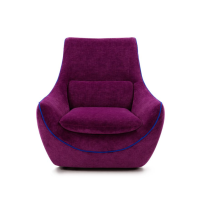 Padded armchair with swivel base Ula Ego Italiano