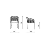 Poltroncina con struttura in metallo e corda intrecciata Joan Capodarte