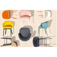 Padded or polypropylene armchair Connubia by Calligaris Tuka.
