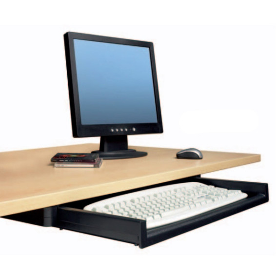 Estraibile nero sotto la scrivania vassoio per tastiera ripiano per tastiera  del Computer supporto per Mouse supporto per tastiera piastra per tastiera  piattaforma da tavolo per lavori di digitazione - AliExpress
