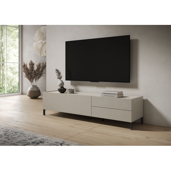 Porta Tv 1 anta ribalta e 2 cassetti Solaria cashmere