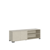 TV stand with two doors and open compartment Lumina cashmere