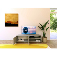 TV stand with two doors and open compartment Lumina cashmere