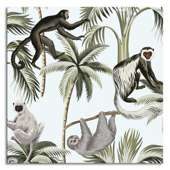 Tableau moderne mural Pintdecor Petits Singes