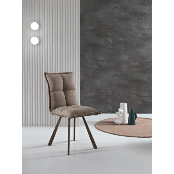 Modern upholstered chair, metal frame Sila Capodarte