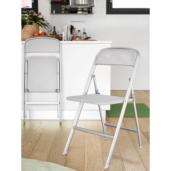 Folding aluminum chair Connubia by Calligaris Alu.