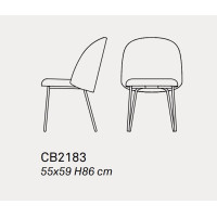 Tuka Mid padded chair with metal structure Connubia by Calligaris