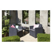 Outdoor living room set Allegro 3 pieces with classic and linear design in wicker.