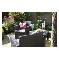 Outdoor living room set Allegro 3 pieces with classic and linear design in wicker.