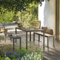 Ensemble Rio complet avec table fixe et bancs de jardin Nardi Outdoor